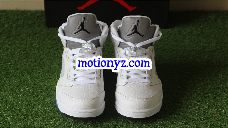 Authentic Air Jordan 5 Retro Metallic White